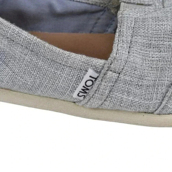 Toms Drizzle Grey Lurex Woven Alpargata Flat Shoe Size 8.5 - Picture 2 of 7